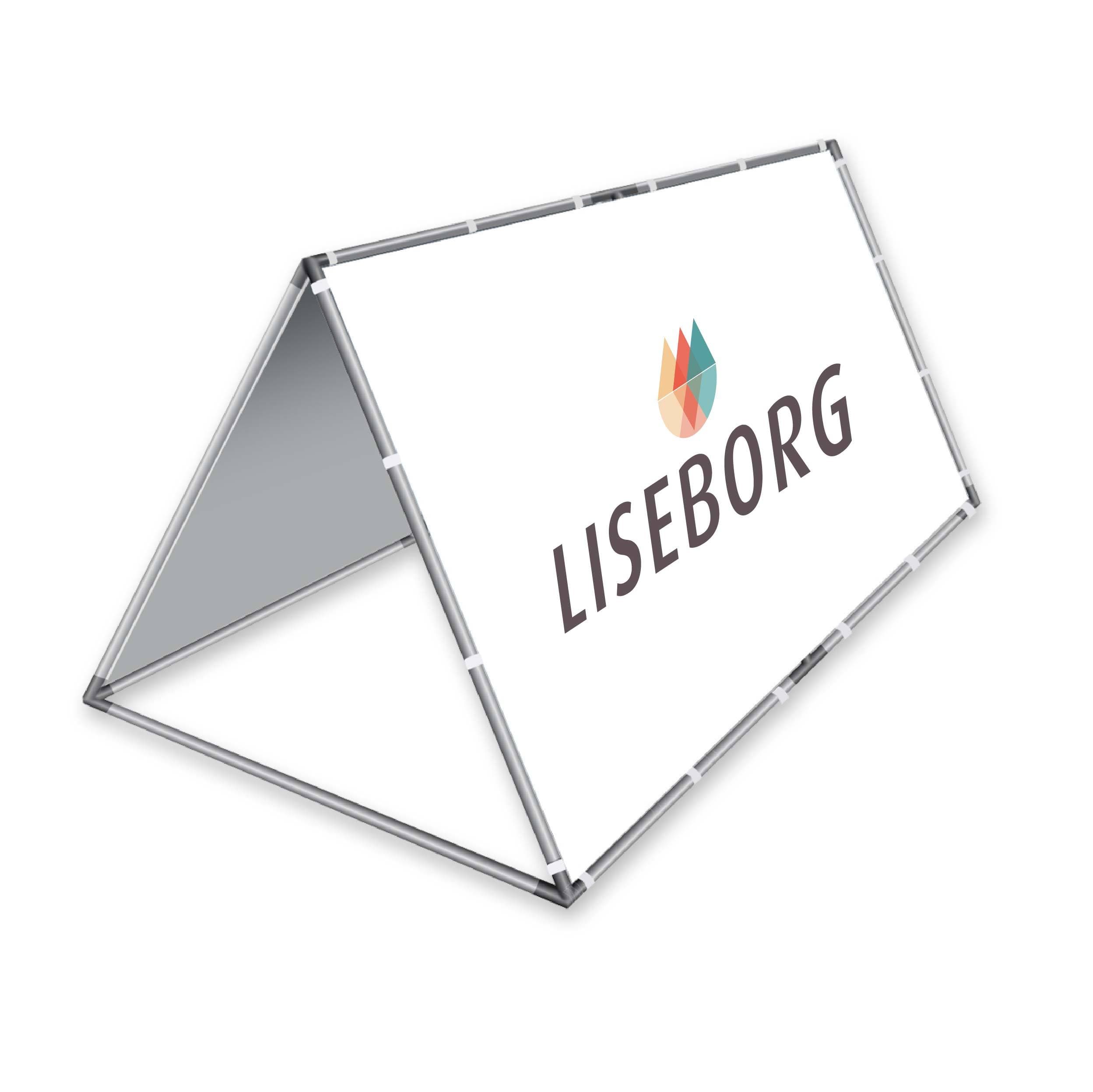 Se Dobbeltsidet aluminium A-frame 100 x 200 cm. hos Liseborg