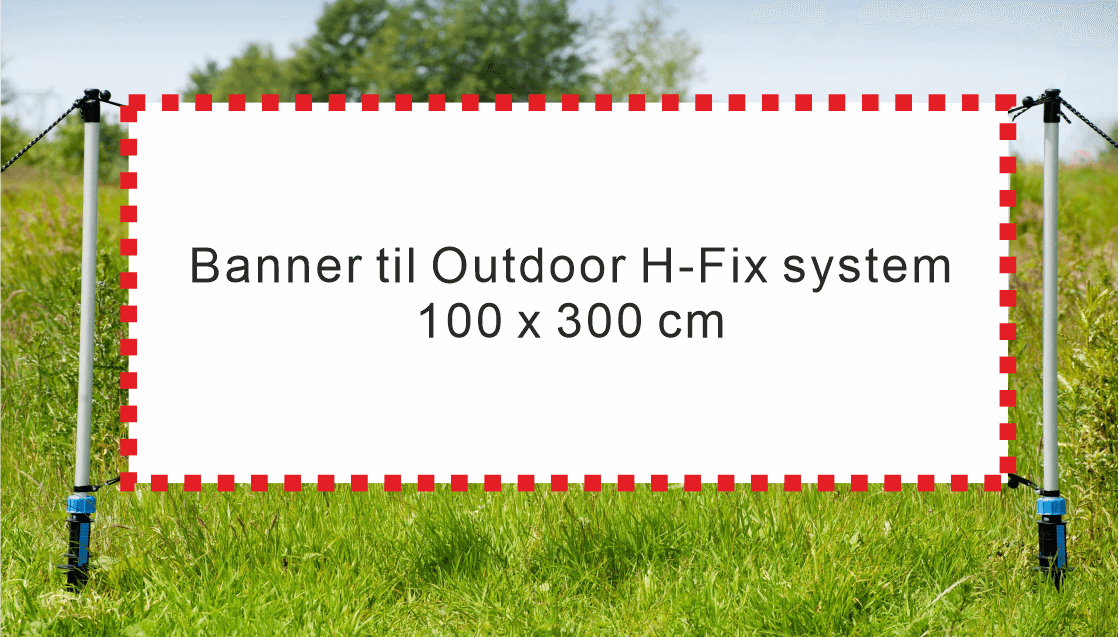Billede af Banner til Outdoor H-Fix system 100 x 300 cm