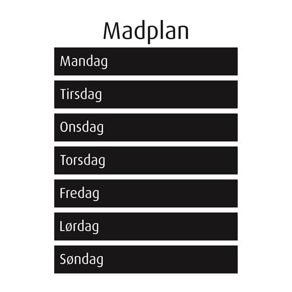 Tavlefolie Madplan