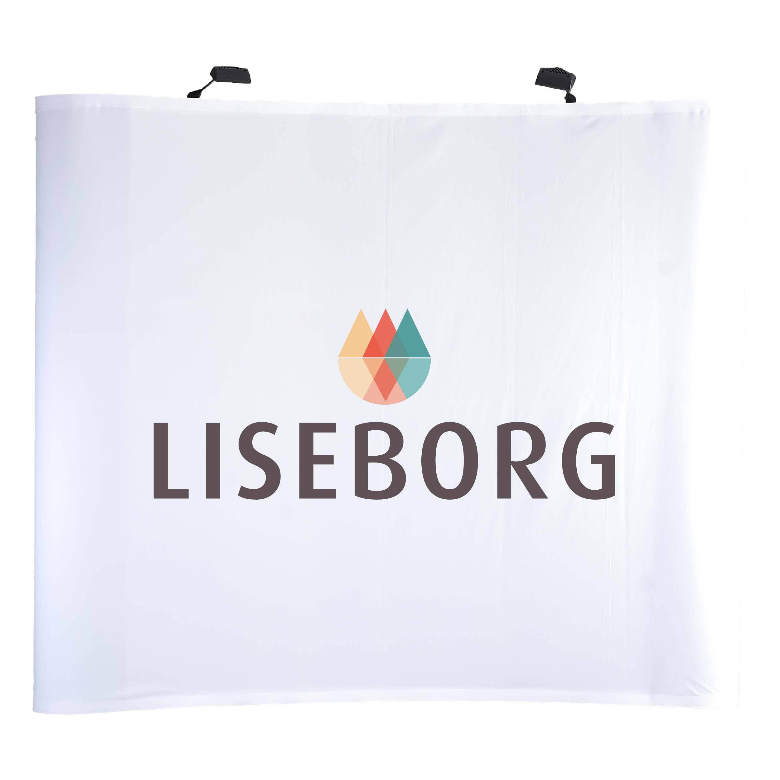 Se Pop-Up Curved Messevæg, 350x225 cm hos Liseborg