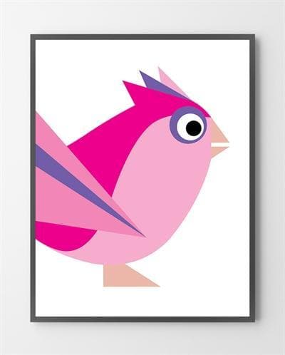 Billede af Børneplakater - Birdy Pink - 30x40 cm.