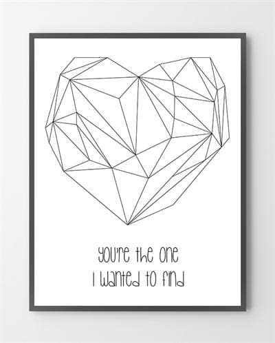 Billede af Grafisk plakat - You're the one - 30x40 cm.