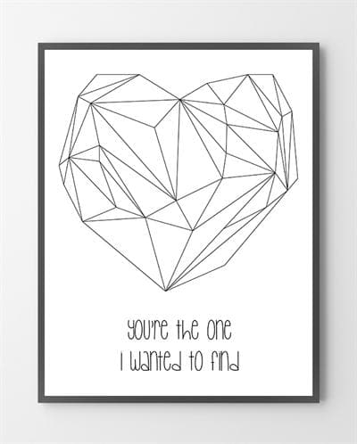 Grafisk plakat - You're the one - 30x40 cm.