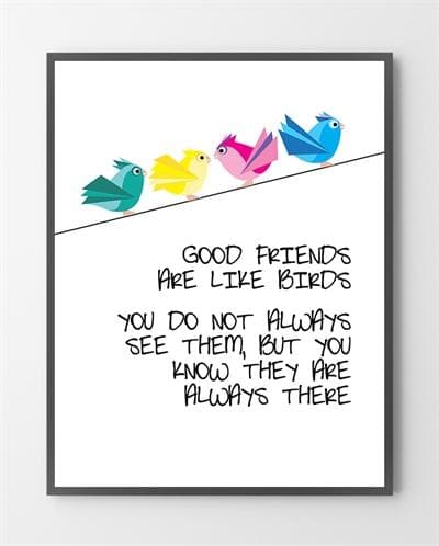 Billede af Grafisk plakat - Good Friends - 30x40 cm.