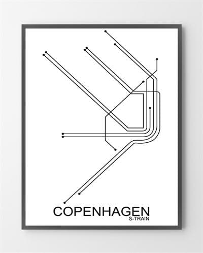 Se Grafiske plakater - Copenhagen S-Train - 50x70 cm. hos Liseborg