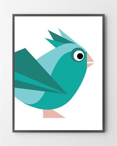 Billede af Grafiske plakater - Birdy Turkis - 30x40 cm.