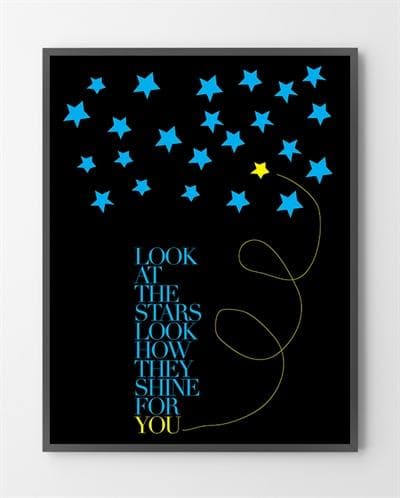 Billede af Køb plakater online - Look at the stars - 30x40 cm.