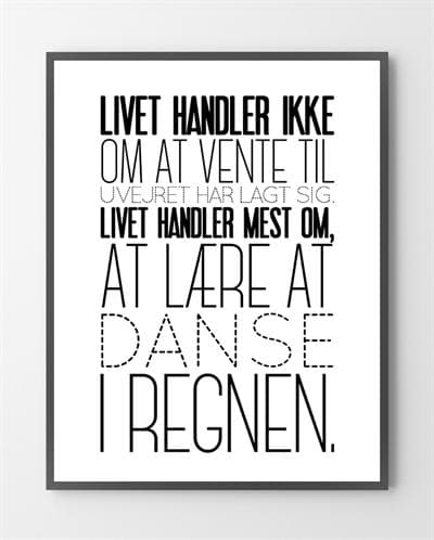 Se Moderne plakater - Danse i regnen - 30x40 cm. hos Liseborg