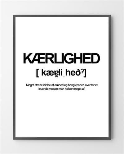 Billede af Plakat butik med Kærlighed - 30x40 cm.