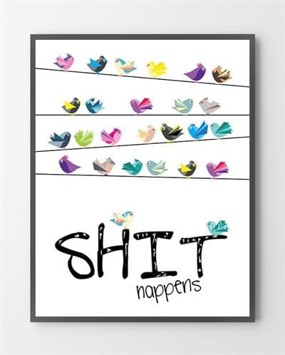 Billede af Plakat - Shit Happens - 50x70 cm.