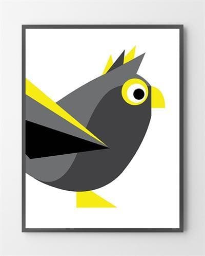 Billede af Plakat inspiration - Birdy Sort - 30x40 cm.