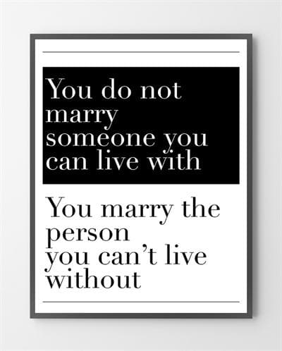 Plakat med citat - Do not marry - 30x40 cm.
