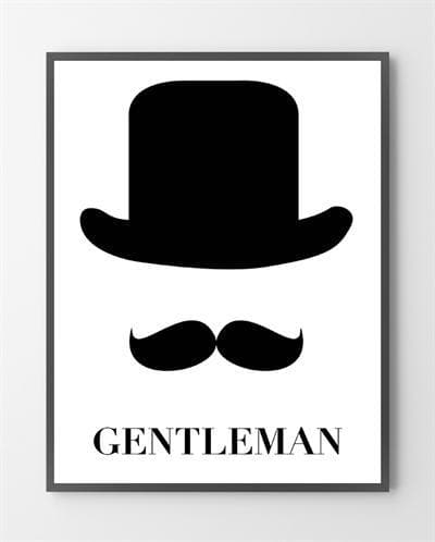 Se Plakat til stuen - Gentleman - 50x70 cm. hos Liseborg
