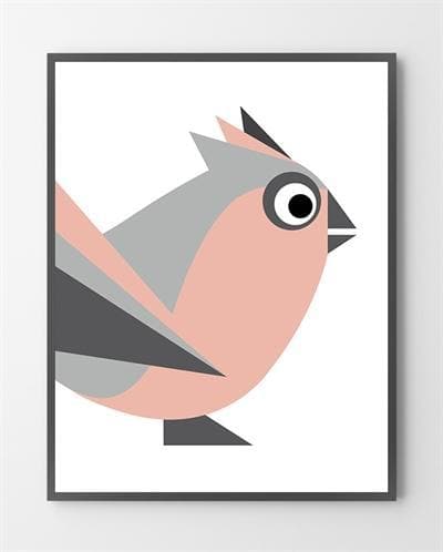 Billede af Plakat tryk - Birdy Pastelfarve - 30x40 cm.