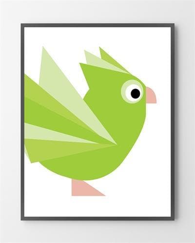 Billede af Plakater - Birdy Limegrøn - 30x40 cm.