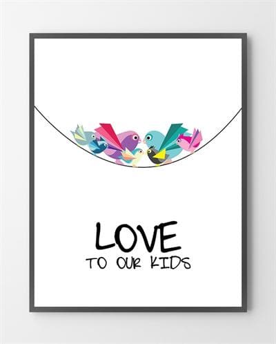 Se Plakater - Love kids - 30x40 cm. hos Liseborg