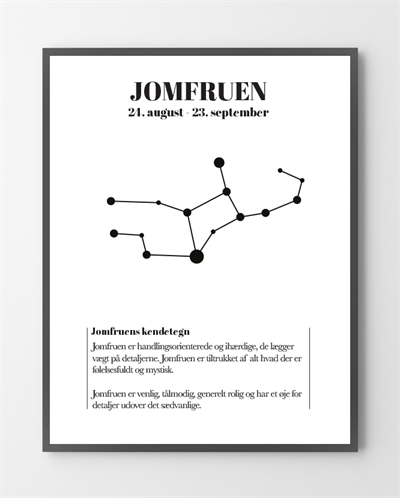 Se Plakater - Jomfruen - 30x40 cm. hos Liseborg