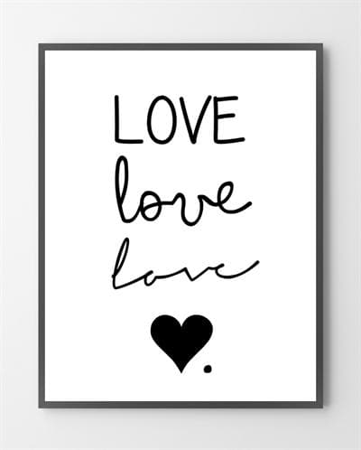 Billede af Plakater med kærlighed - Love, love.. Love - 30x40 cm.