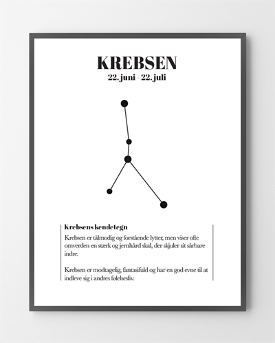 Se Plakater - Krebsen - 30x40 cm. hos Liseborg