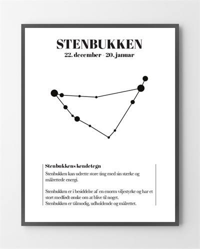 Se Plakater - Stenbukken - 30x40 cm. hos Liseborg