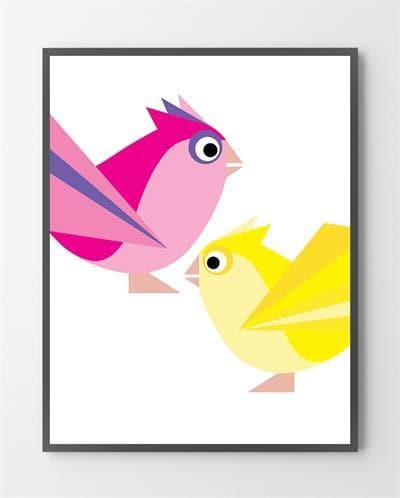 Billede af Plakater online - Pink par Birdy - 30x40 cm.