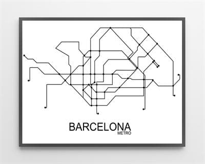 Billede af Stor plakat - Barcelona Metro - 50x70 cm.