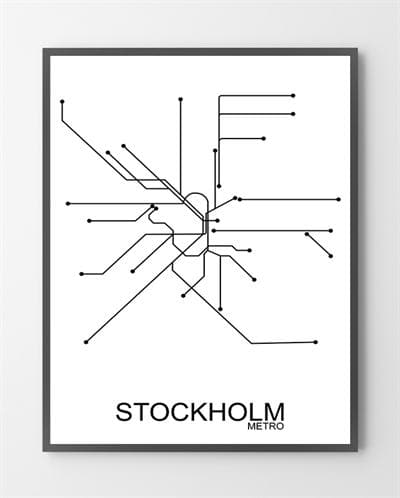 Se Store plakater - Stockholm Metro - 50x70 cm. hos Liseborg