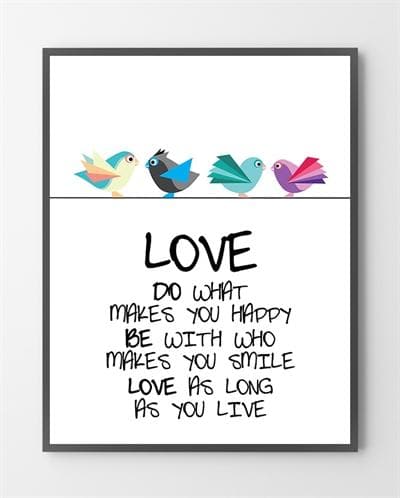 Billede af Tekst plakat - Love - 30x40 cm.