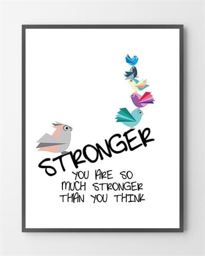 Billede af Tekst plakater - Stronger - 30x40 cm.