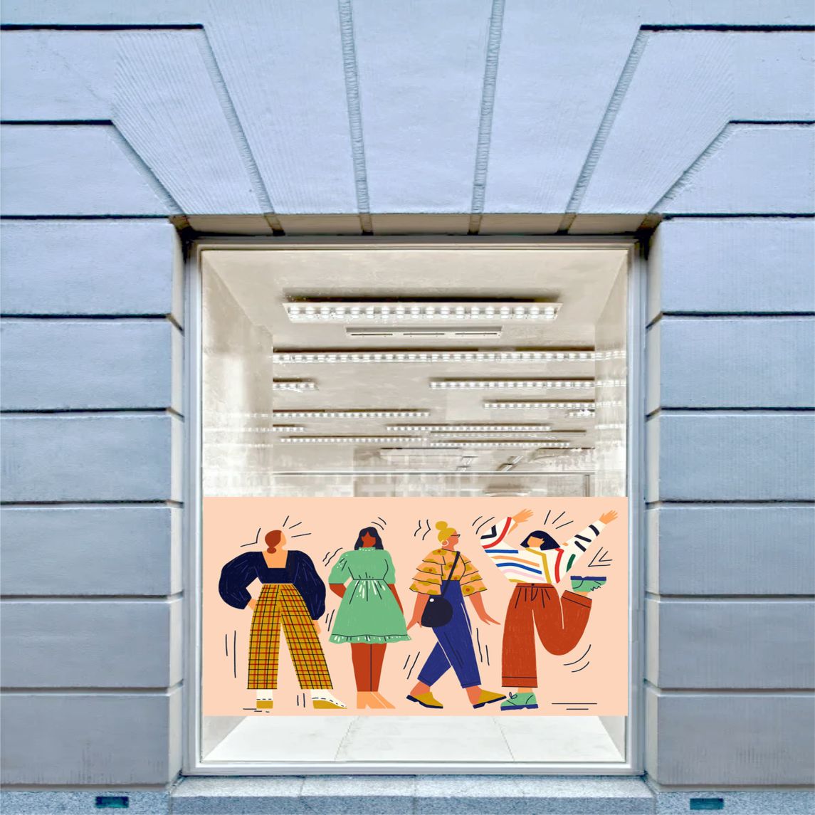 Billede af Firkantet folie med print til vindue