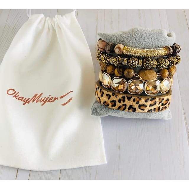 Leopard 6 Strand Bracelet Stack – Old Skool Boutique