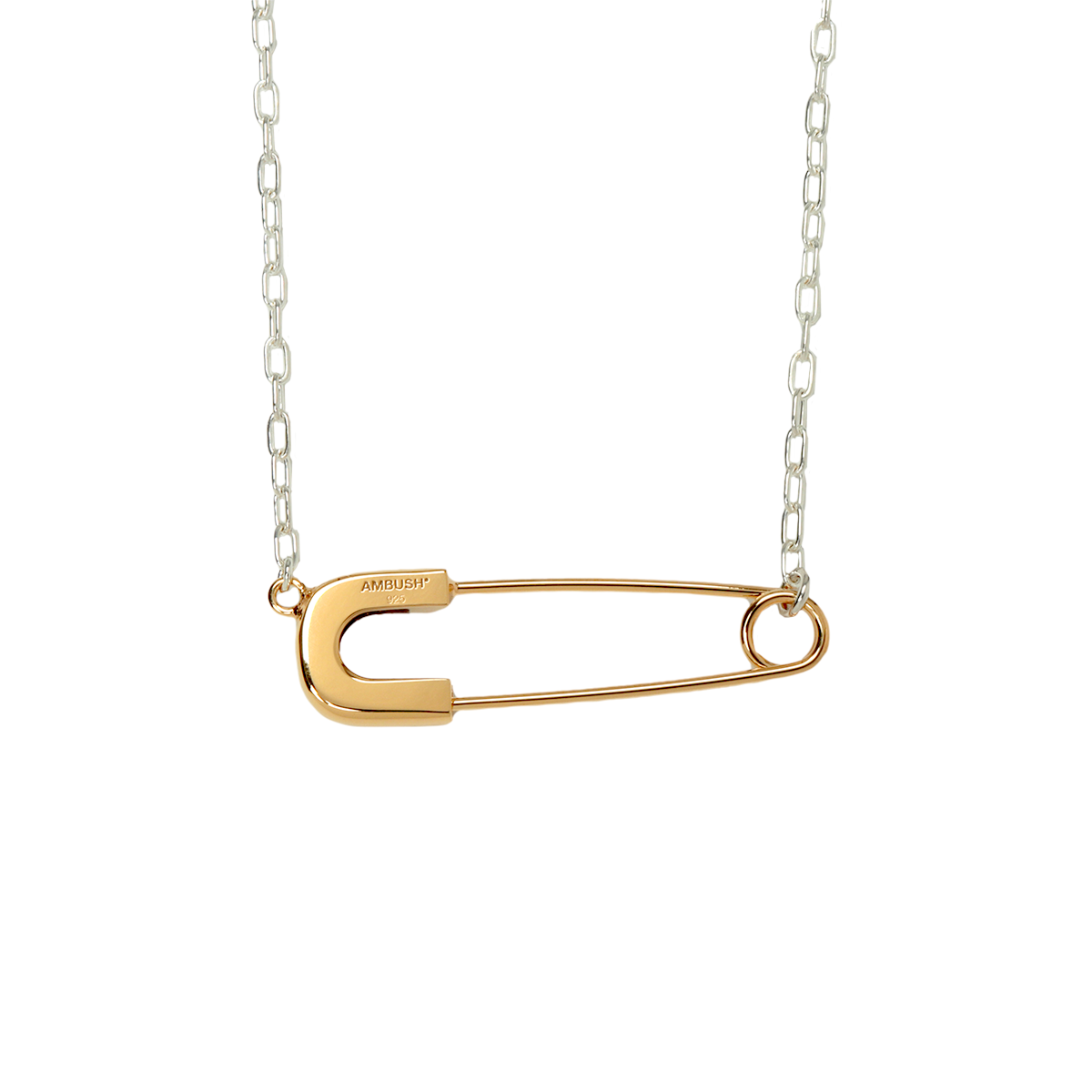 AMBUSH --SAFETY PIN NECKLACE SILVER necklace | cherry online