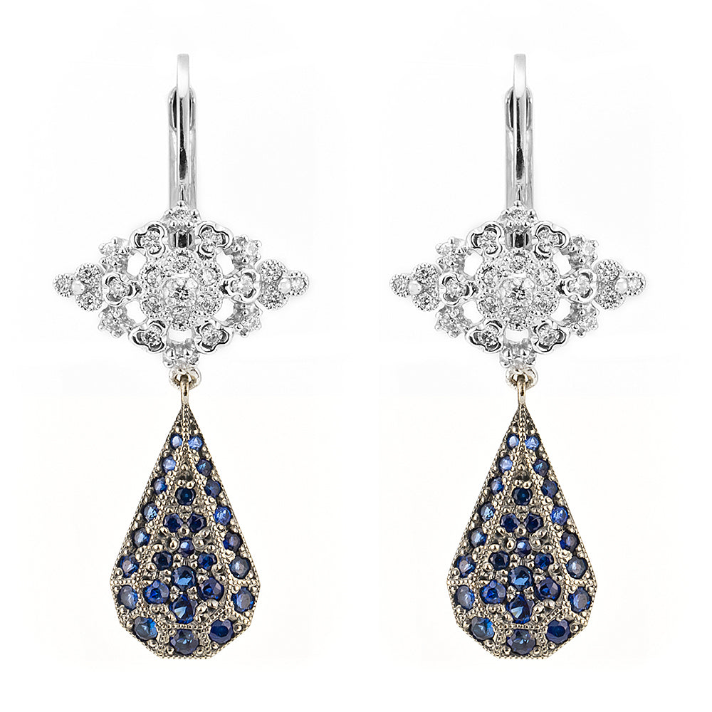 1012B “Clair de lune” Blue sapphire pierced-earrings – AbHeri