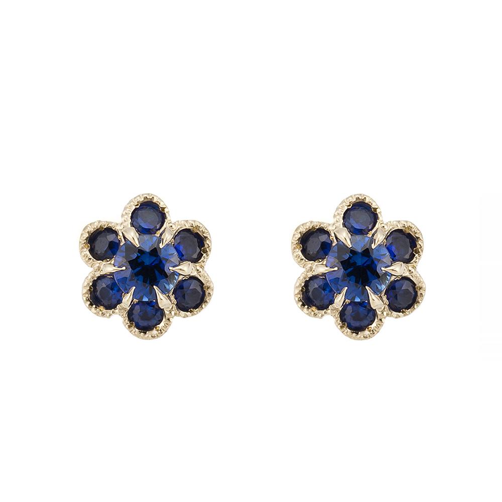 1012B “Clair de lune” Blue sapphire pierced-earrings – AbHeri