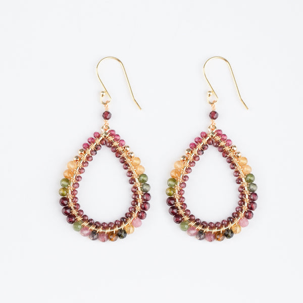 BLOCK WRAPPED TOURMALINE EARRINGS