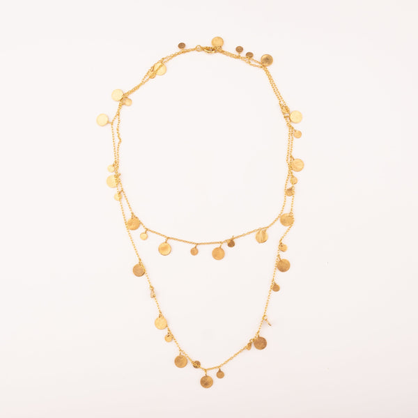 BRUSHED GOLD DISC NECKLACE