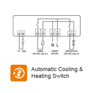 Elitech ECB-1000P Single-Phase Plastic Electric Control Panel Automatic Cooling & Heating Switch