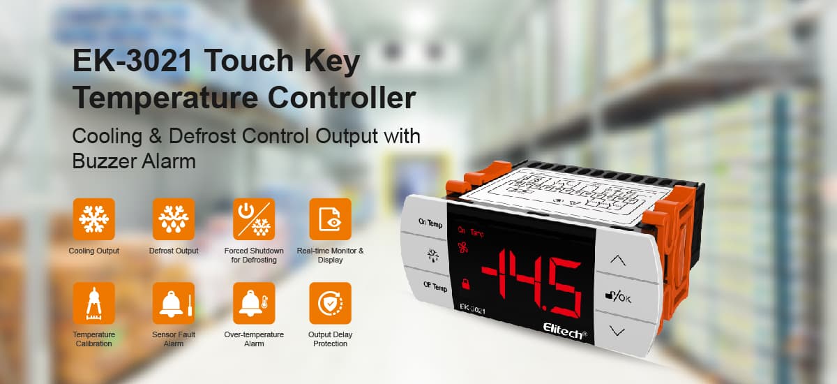 Elitech EK-3021 Two Way Outputs Temperature Controller Cooling and Defrosting Control Output-Elitech UK
