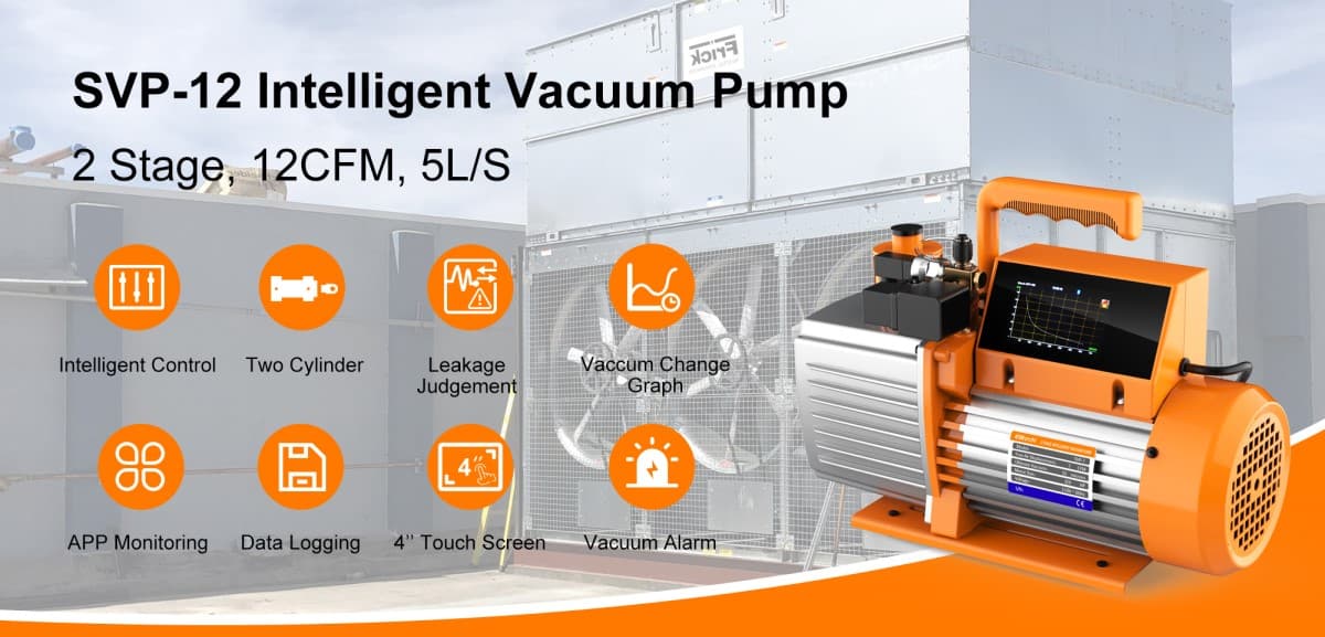 Elitech SVP-12 Intelligent 2-Stage Vaccum Pump Function-Elitech UK
