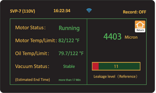 Vacuum Pump Real time measurement interface-Elitech UK