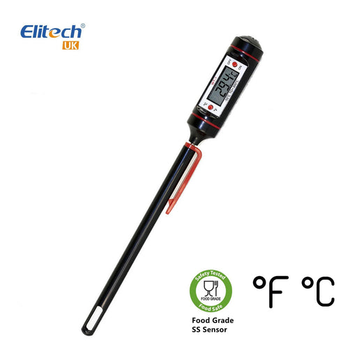 Elitech VT-10B Vaccine Thermometer with External Sensor Probe Refrigerator Freezer Thermometer for Incubator Cooler Pharmacy Audible Alarm