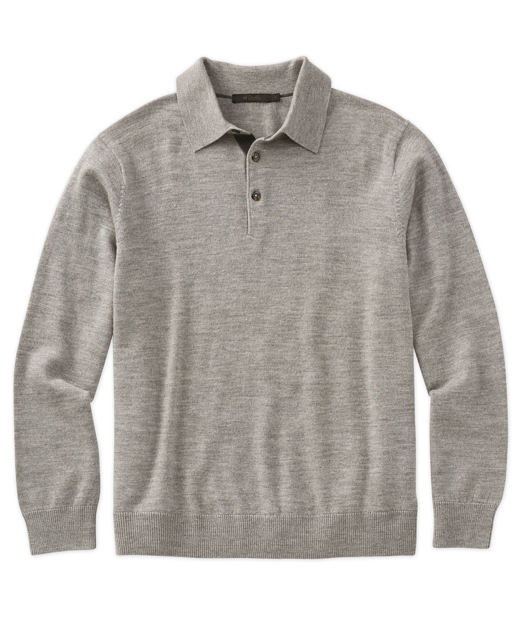 italian merino wool polo sweater