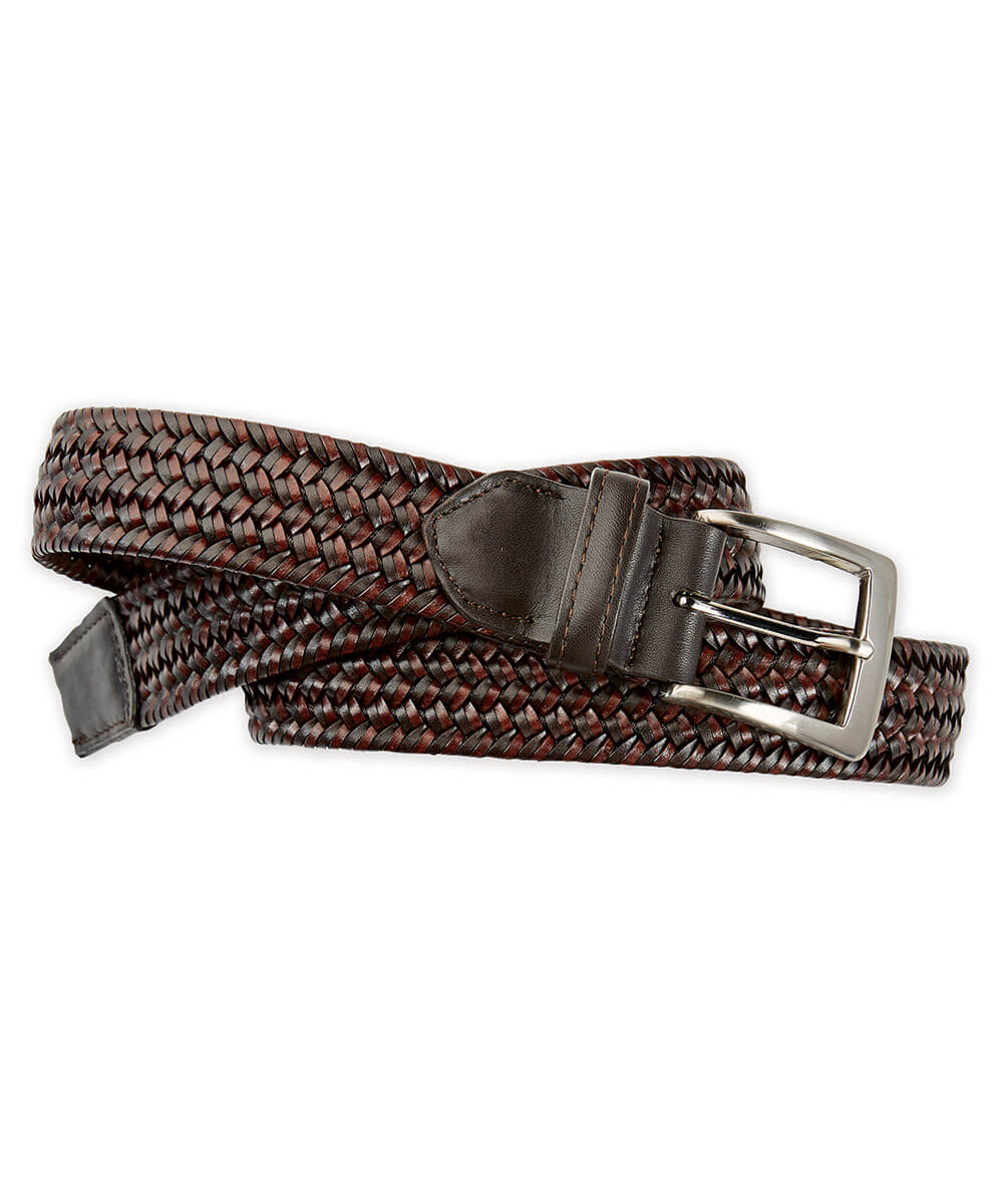 W. Kleinberg Quilled Ostrich Belt with Brushed Nickel Buckle: Black