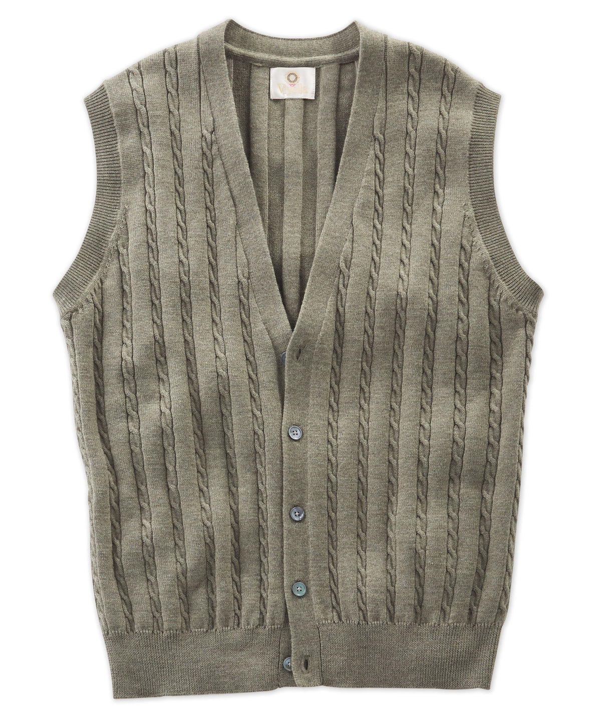 Italian Merino Cable Button-Front Sweater Vest — Williams & Kent