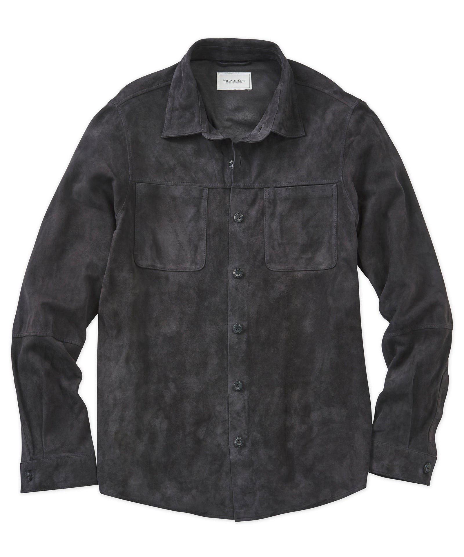 Goat Suede Shirt Jacket - Navy - Williams & Kent