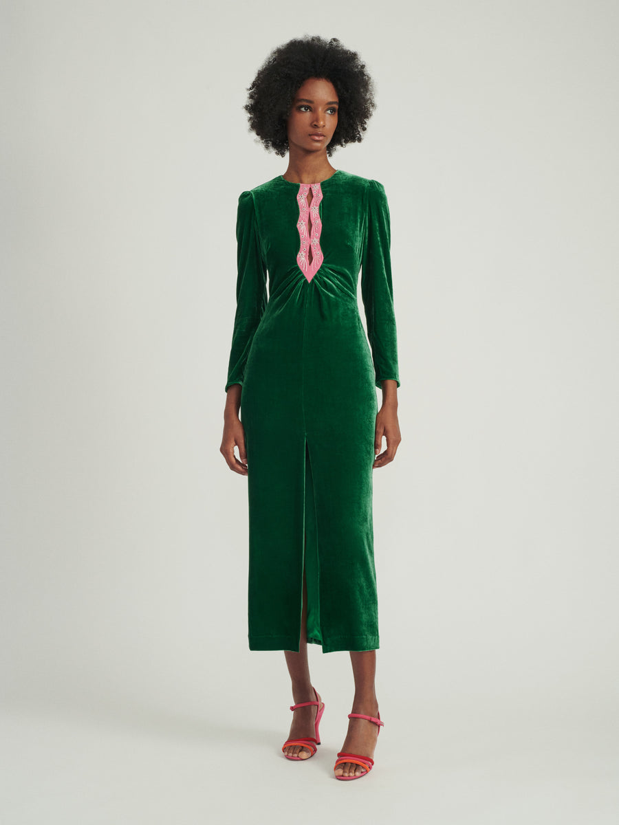 Jinx C Dress in Bright Emerald – SALONI
