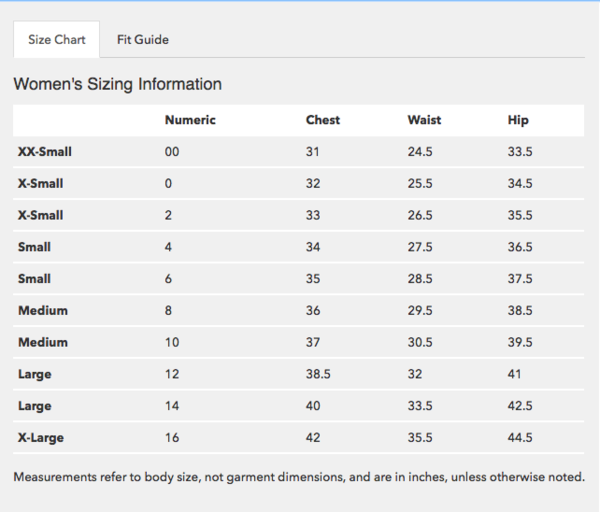 Patagonia Capilene Size Chart