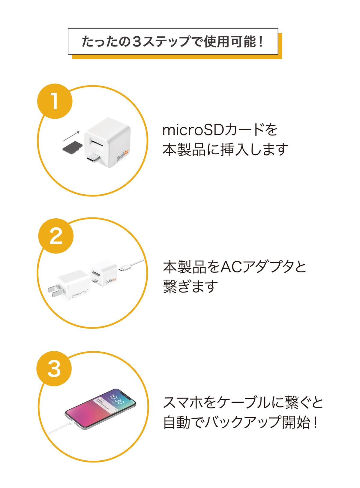 Qubii Duo（USBタイプC）- 128GB microSDセット – Maktar Japan