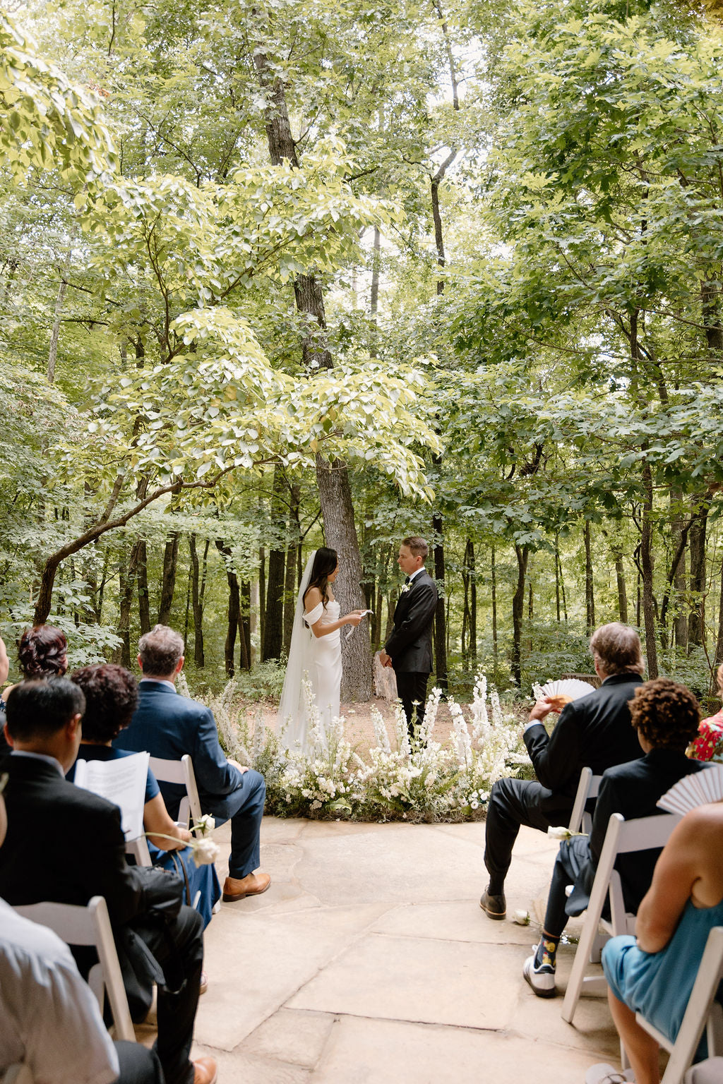 Floral nest at Crystal bridges museum wedding by earth and thorn floral studio