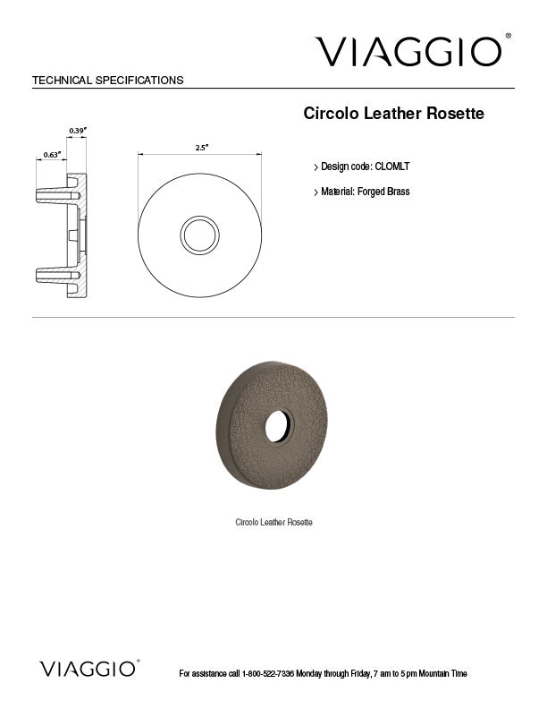 Circolo Motivo Leather Rosette Technical Specifications